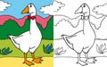 Coloring book goose Royalty Free Stock Photo