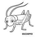 Coloring book, Grasshopper Royalty Free Stock Photo