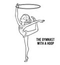 Coloring book, The gymnast with a hoop Royalty Free Stock Photo