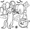 Coloring book Halloween characters. Vector illustration