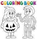 Coloring book Halloween costumes theme 1