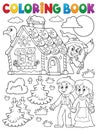 Coloring book Hansel and Gretel 1 Royalty Free Stock Photo