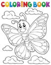 Coloring book happy butterfly topic 1