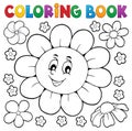 Coloring book happy flower head 1