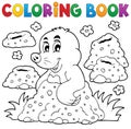 Coloring book with happy mole theme 1