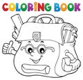 Coloring book happy schoolbag topic 2