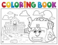 Coloring book happy schoolbag topic 3