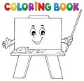 Coloring book happy schoolboard theme 1 Royalty Free Stock Photo