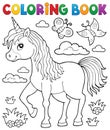 Coloring book happy unicorn topic 1