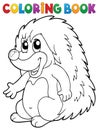 Coloring book hedgehog theme 2 Royalty Free Stock Photo