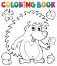 Coloring book hedgehog theme 1 Royalty Free Stock Photo