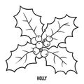 Coloring book, Holly branch