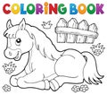 Coloring book horse topic 1 Royalty Free Stock Photo