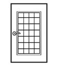 Coloring book, Interior door with glass panels