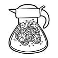 Coloring book, Jug of lemonade Royalty Free Stock Photo