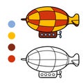 Coloring book for kids, Airship