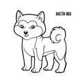 Coloring book for kids, Akita inu