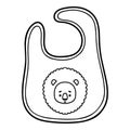 Coloring book for kids, Baby bib with a picture of a lion