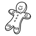 Coloring book for kids, Cookie man Royalty Free Stock Photo