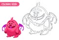 Coloring book for kids. Cute funny monster. Royalty Free Stock Photo