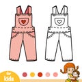 Coloring book, Kids dungarees