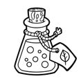 Coloring book for kids, Elixir bottle with a magic potion