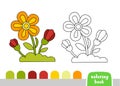 Coloring Book for Kids Flower page template vector illustration