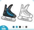 Coloring book for kids, Ice hockey skate Royalty Free Stock Photo