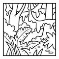 Coloring book for kids, Jungle background