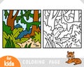 Coloring book for kids, Jungle background