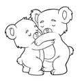 Coloring book for kids, Loving bear hugging