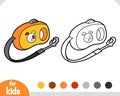 Coloring book for kids, Retractable dog leash Royalty Free Stock Photo