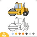 Coloring book for kids, Road roller