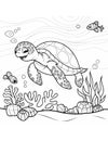 coloring book for kids sea turtle swimming in water Royalty Free Stock Photo