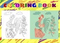 Coloring Book for Kids. Sketchy little rooster