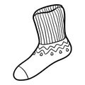 Coloring book for kids, Sock with geometric pattern