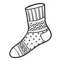 Coloring book for kids, Sock with geometric pattern