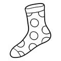 Coloring book for kids, Sock with polka dot pattern
