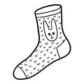 Coloring book for kids, Sock with a rabbit