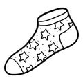 Coloring book for kids, Sock with stars pattern