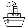 Coloring book for kids, Steamship