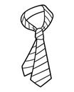 Coloring book for kids, Striped necktie Royalty Free Stock Photo