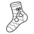 Coloring book for kids, striped sock