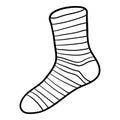 Coloring book for kids, striped sock