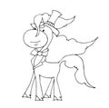 Coloring book for kids - unicorn. Black and white cute cartoon unicorns.