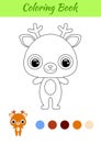 Coloring book little baby deer. Coloring page for kids. Educational activity for preschool years kids and toddlers with cute Royalty Free Stock Photo