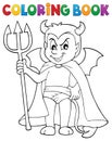 Coloring book little devil Royalty Free Stock Photo