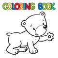 Coloring book of little funny bear