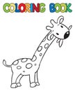 Coloring book of little funny giraffe