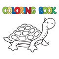 Coloring book of little funny turtle Royalty Free Stock Photo